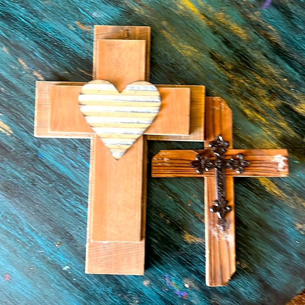 Two wood crosses decorative cross